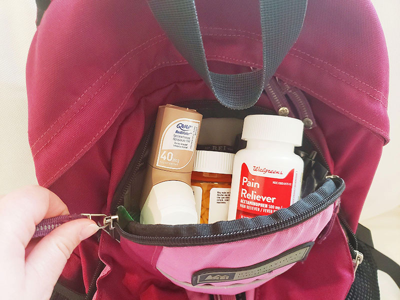 Medication packed in my carry-on bag